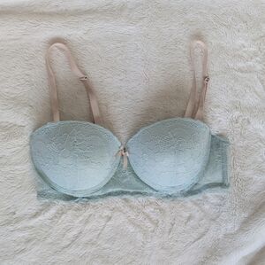Pale Blue Lace Balconette Bra